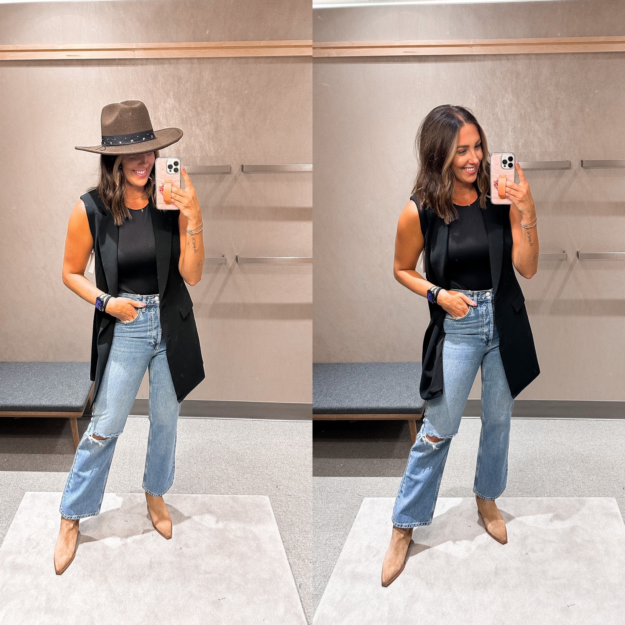 Blazer minidress as a vest and I’m here for it!! 

Blazer-medium
Bodysuit-medium
Jeans-US 6
Boots-tts 8

#LTKxNSale #LTKsalealert #LTKshoecrush