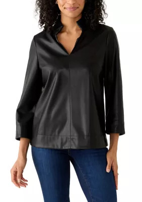 Women's V-Neck Collar Popover Top | Belk