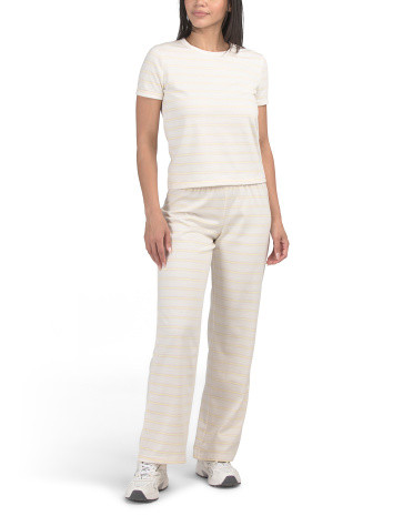 3pc Striped T-shirt With Shorts And Pants Lounge Set | Juniors | Marshalls | Marshalls