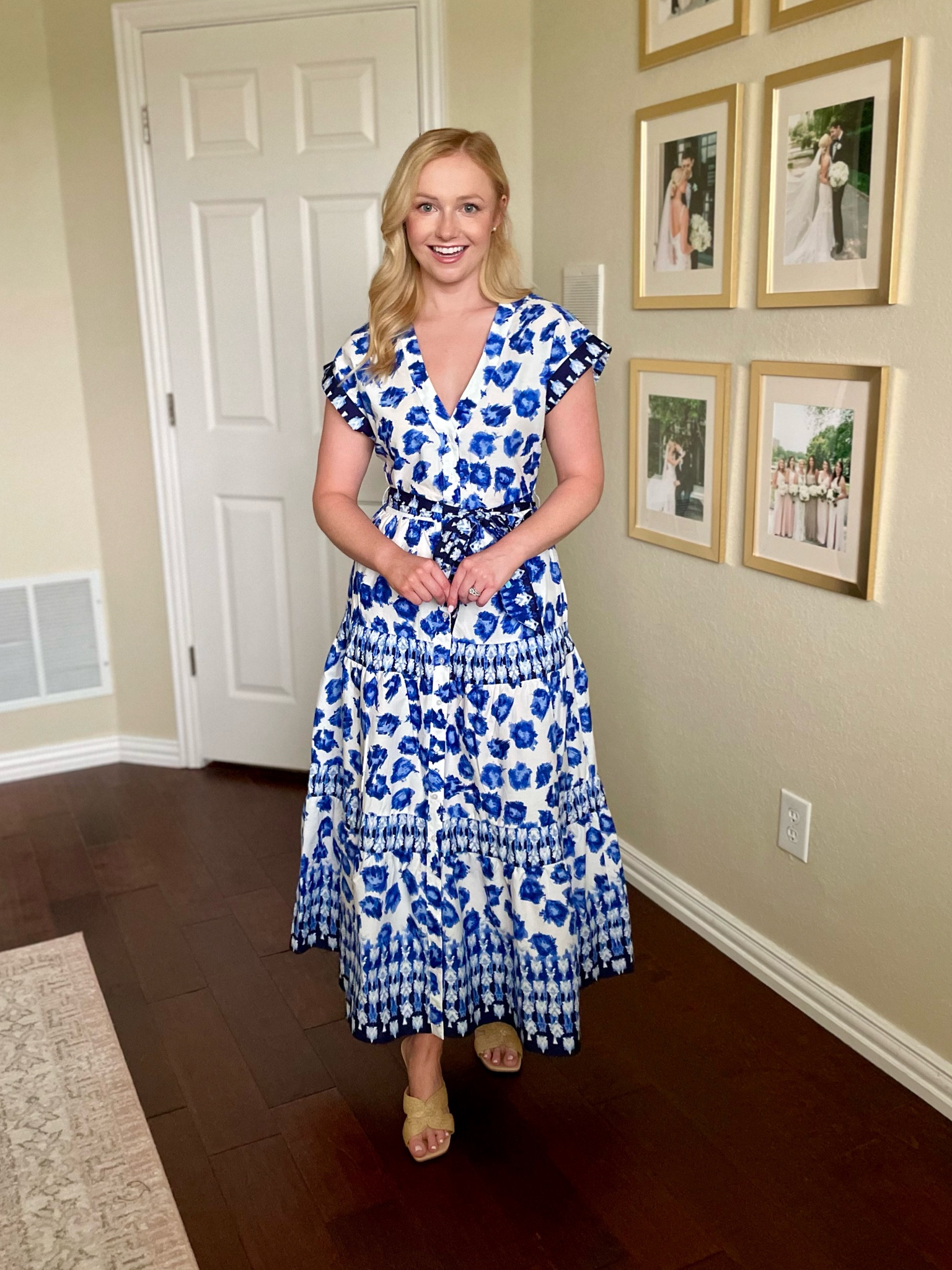 Wearing an XS regular but could use a petite! | vacation dress, maxi dress, sundress, summer dress, blue and white dress 

#LTKSeasonal #LTKstyletip #LTKtravel