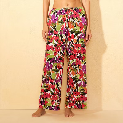 Women's Inky Floral Print Swim Cover Up Pants - Shade & Shore™ Multi L | Target
