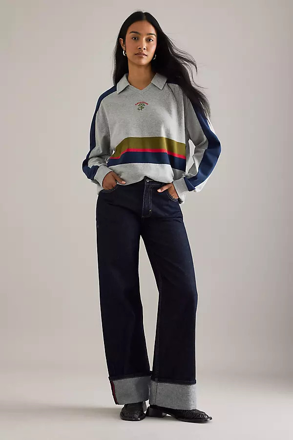 Damson Madder Verity V-Neck Rugby Top | Anthropologie (UK)