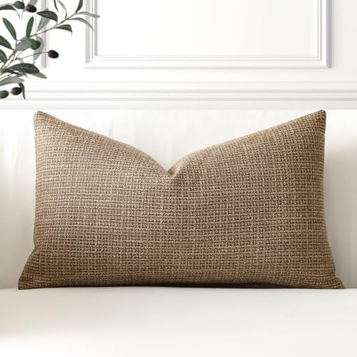 OTOSTAR Linen Throw Pillow Cover Set of 1 Decorative Lumbar Pillowcases Cushion Covers 12x20 Inch... | Amazon (US)