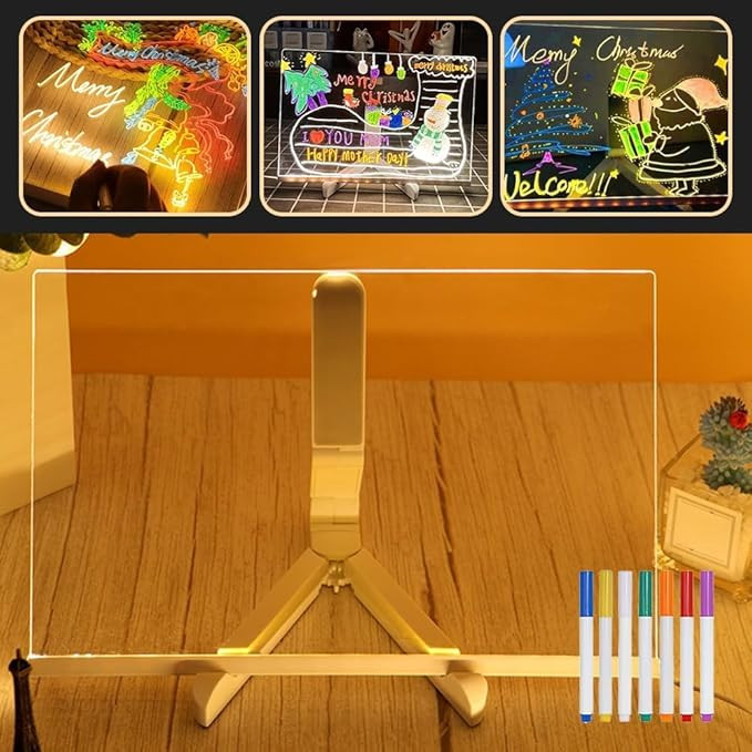 2025 New LED Note Board with Colors, Light Up Acrylic Message Board Light Up Dry Erase Board with... | Amazon (US)