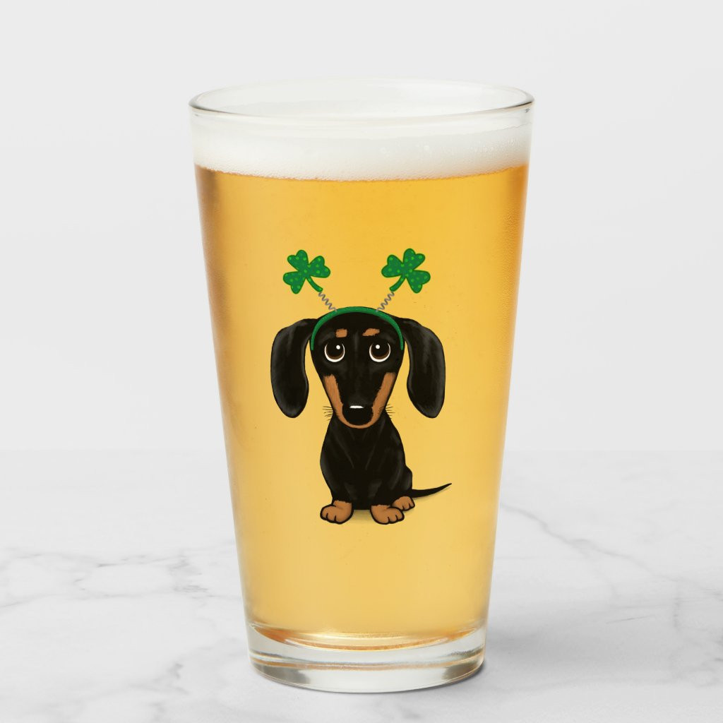 Funny Saint Patrick's Day Dog Dachshund Shamrocks | Zazzle