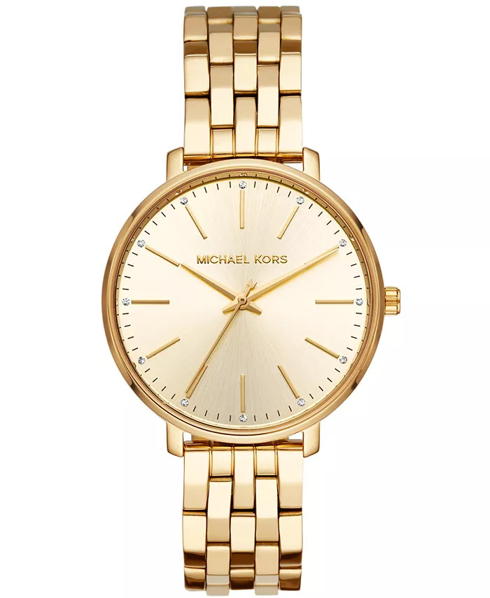 Michael Kors Women's Pyper Gold-Tone Stainless Steel Bracelet Watch 38mm - Macy's | Macy's