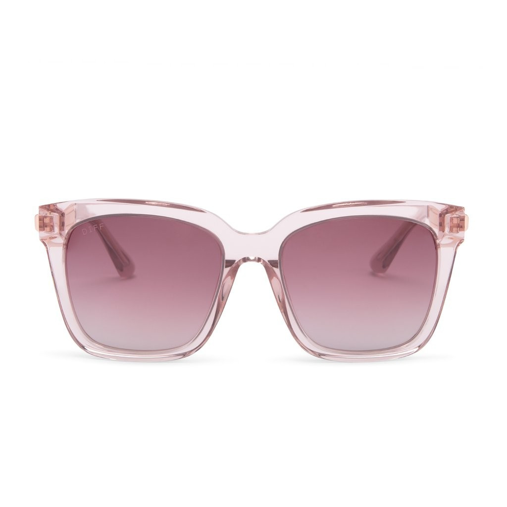 BELLA - LIGHT PINK CRYSTAL + WINE GRADIENT SUNGLASSES | DIFF Eyewear