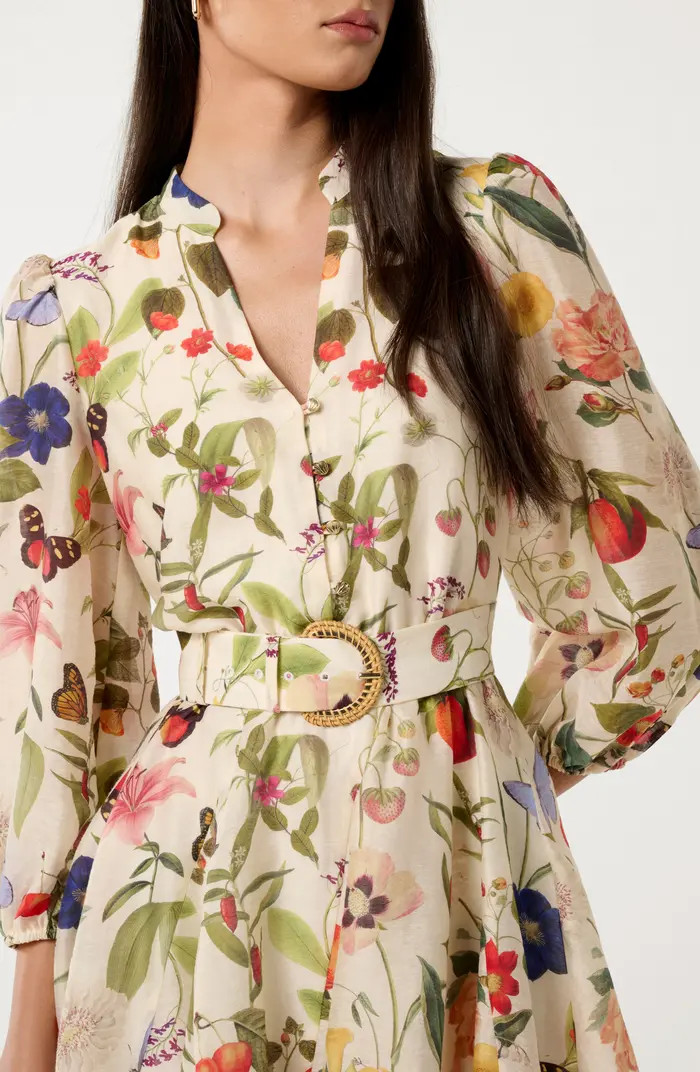 Ever New Wesley Print Belted Long Sleeve Minidress | Nordstrom | Nordstrom