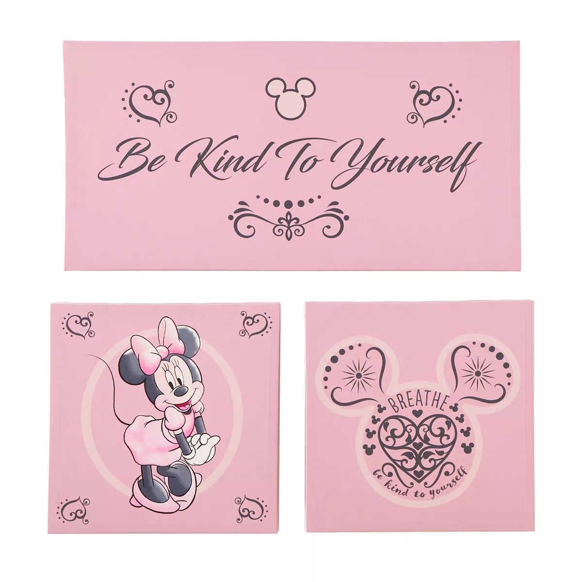 Disney's Minnie Mouse Idea Nuova Heart Canvas Wall Art 3-piece Set | Kohl's