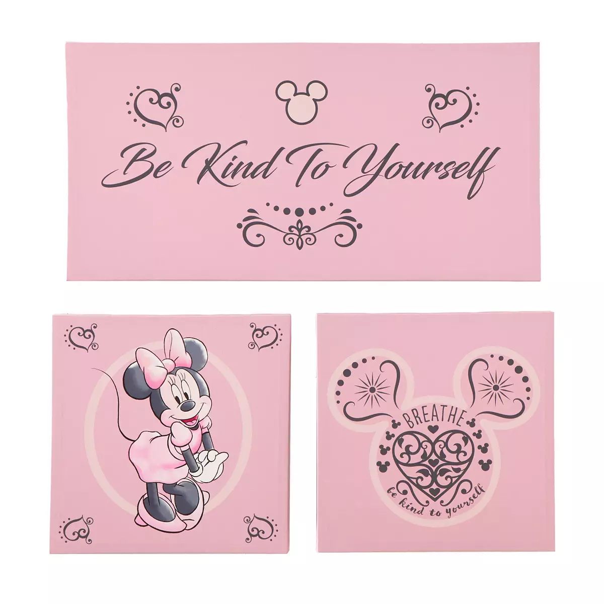 Disney's Minnie Mouse Idea Nuova Heart Canvas Wall Art 3-piece Set | Kohl's