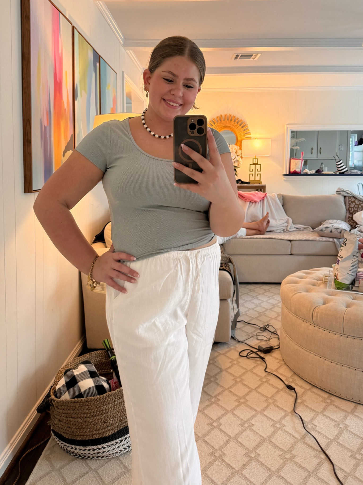 Back to school shopping with Olivia my sweet teenager ready for high school wearing basic T-shirts with white pants.

#LTKBacktoSchool #LTKMidsize #LTKFindsUnder50