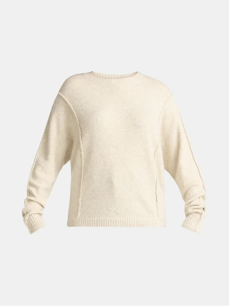 Time and Tru Women's Seamed Sweater with Long Sleeves, Midweight, Sizes XS-XXXL | Walmart (US)