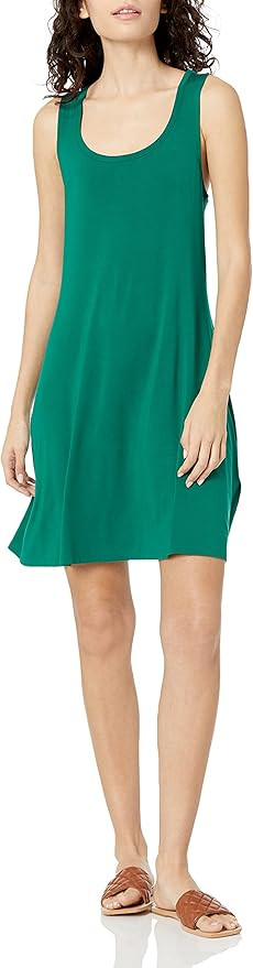 Daily Ritual Women's Jersey Standard-Fit Sleeveless Racerback Swing Dress | Amazon (US)