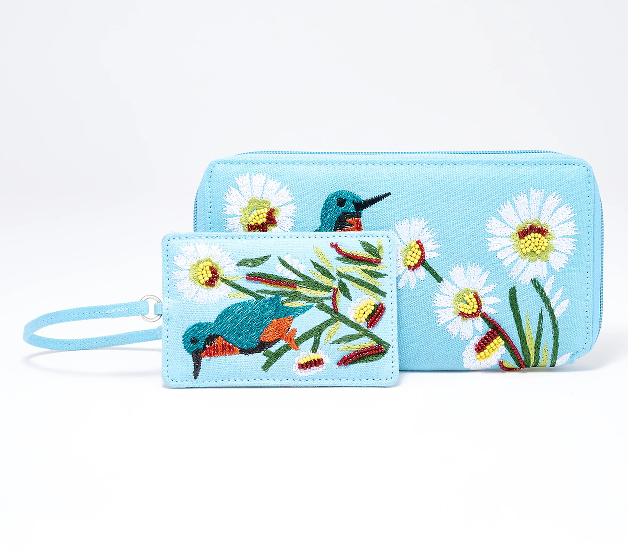 America & Beyond Embellished Zip Wallet & ID Pouch Bundle | QVC