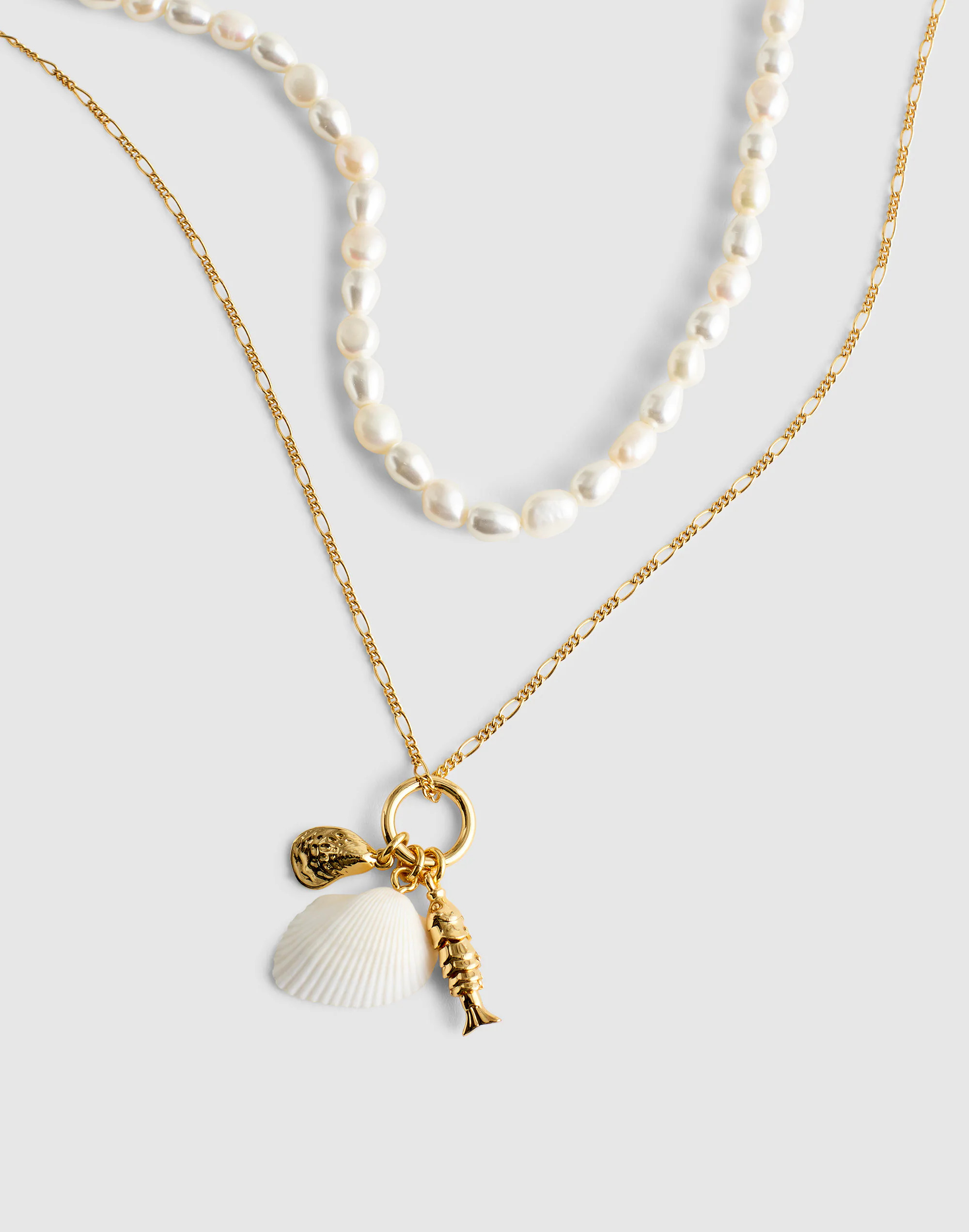 Madewell x Shopbop Beaded Shell Necklace Set | Madewell