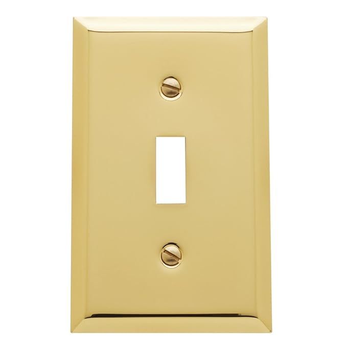 Baldwin Estate 4751.030.CD Square Beveled Edge Single Toggle Switch Wall Plate in Polished Brass,... | Amazon (US)