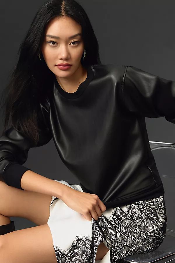 LA Made Faux Leather Pullover | Anthropologie (US)