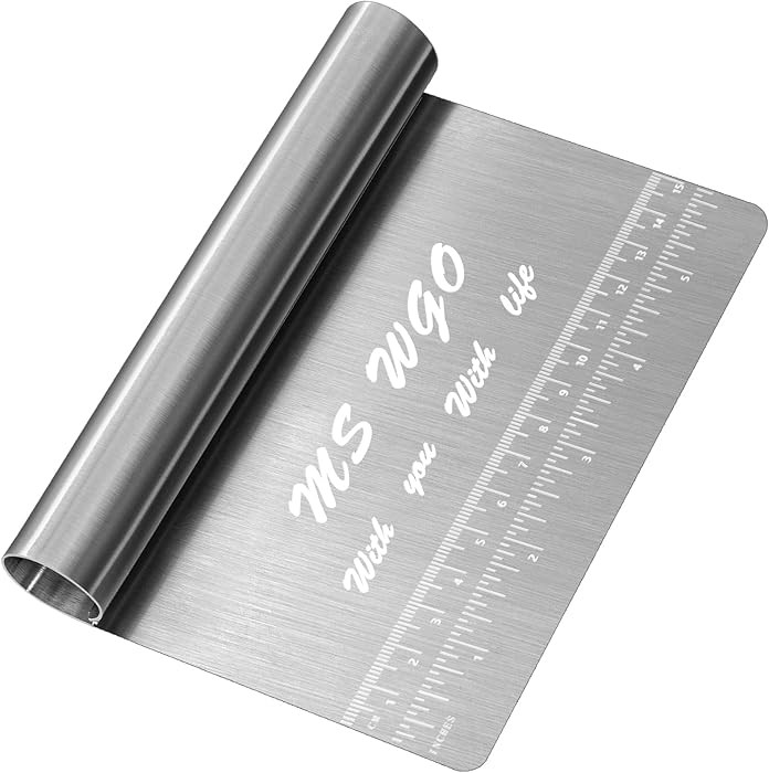 Pro Dough Pastry Scraper/Cutter/Chopper Stainless Steel Mirror Polished with Measuring Scale Mult... | Amazon (US)