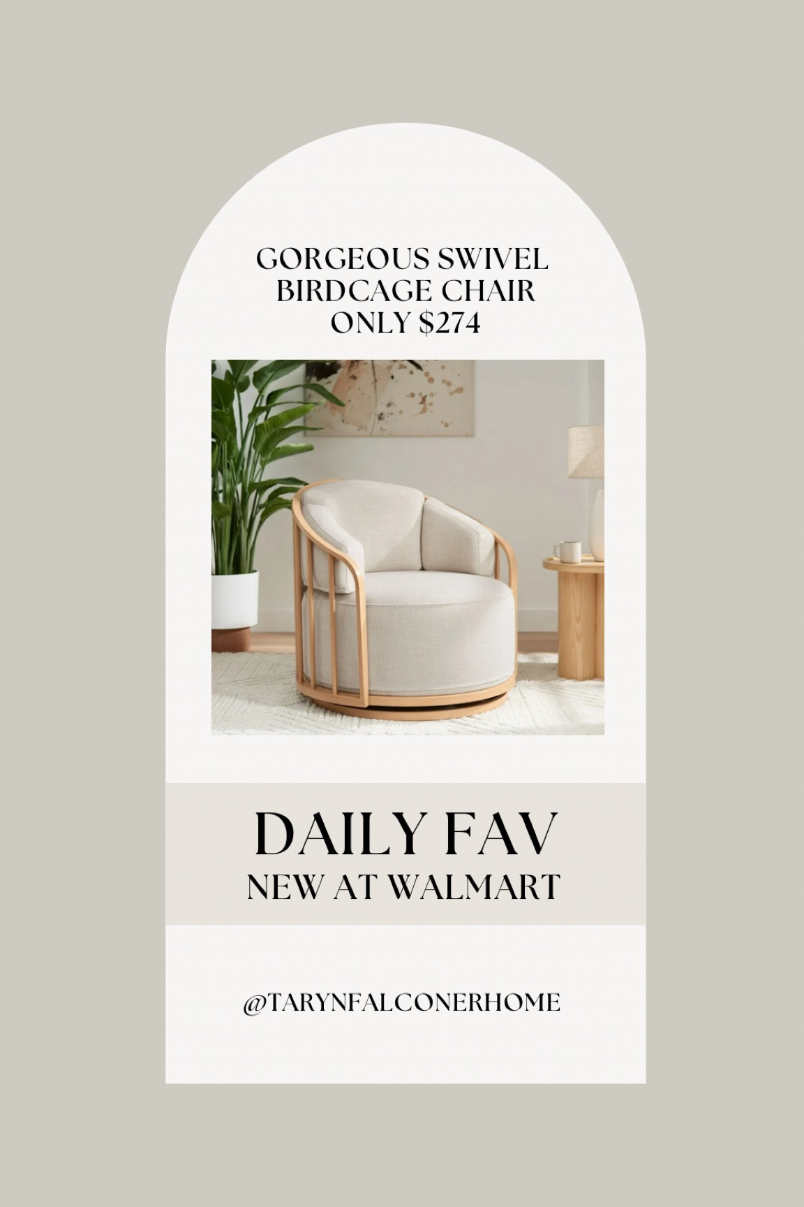 NEW gorgeous Swivel birdcage chair from Walmart!

Accent chair, swivel chair, home decor, neutral home, living room furniture

#LTKstyletip #LTKhome