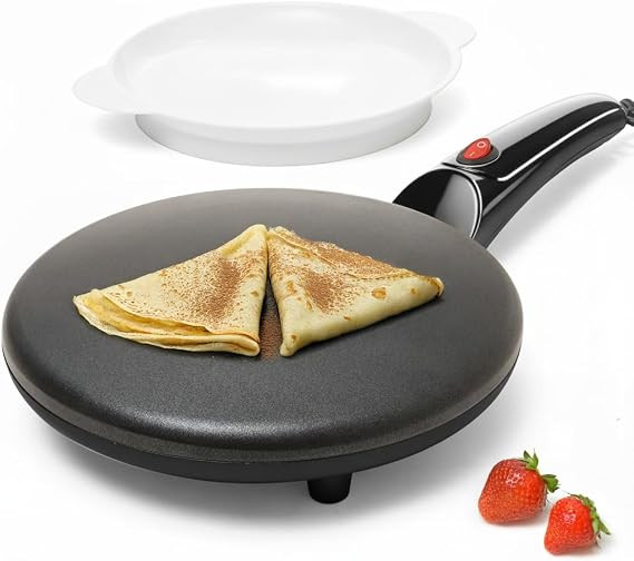 Moss & Stone Black Electric Crepe Maker, 8" Portable Nonstick Crepe Pan | Amazon (US)