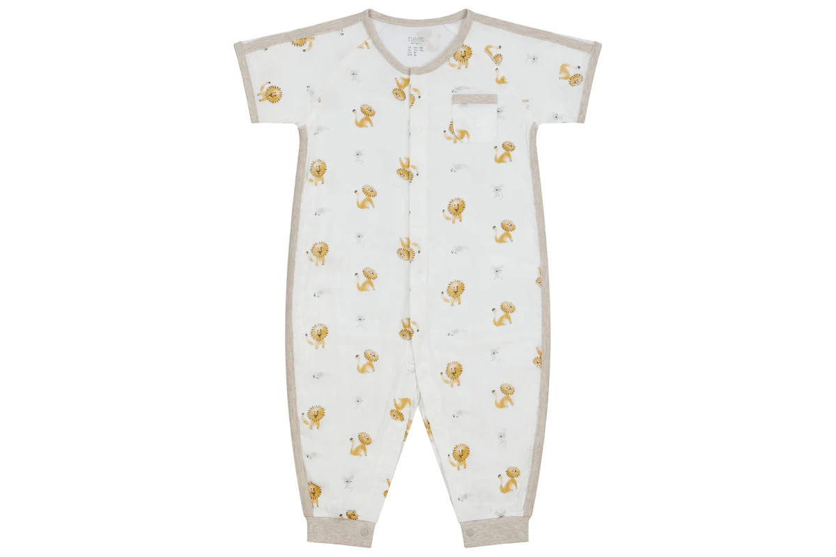 Bamboo Pima Short Sleeve Romper - The Lion and The Mouse | Nest Designs