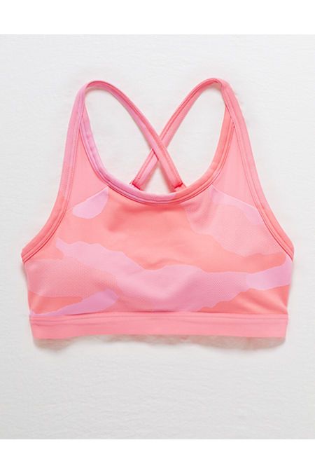 Aerie Play Textured Camo Sports Bra | American Eagle Outfitters (US & CA)