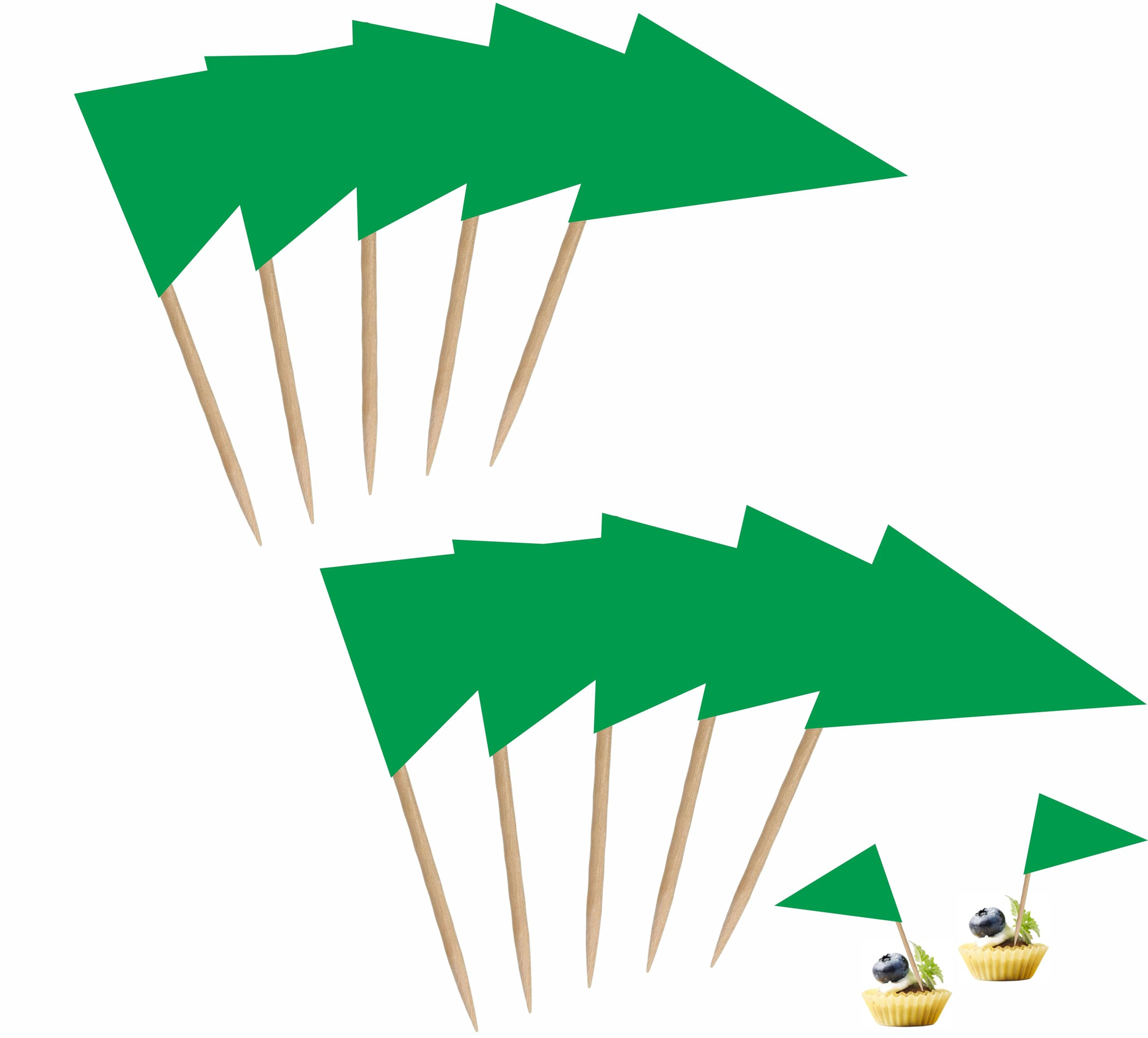 100 Pack Green Blank Solid Color Toothpick Flag Small Mini Labeling Marking DIY Triangle Plain St... | Amazon (US)