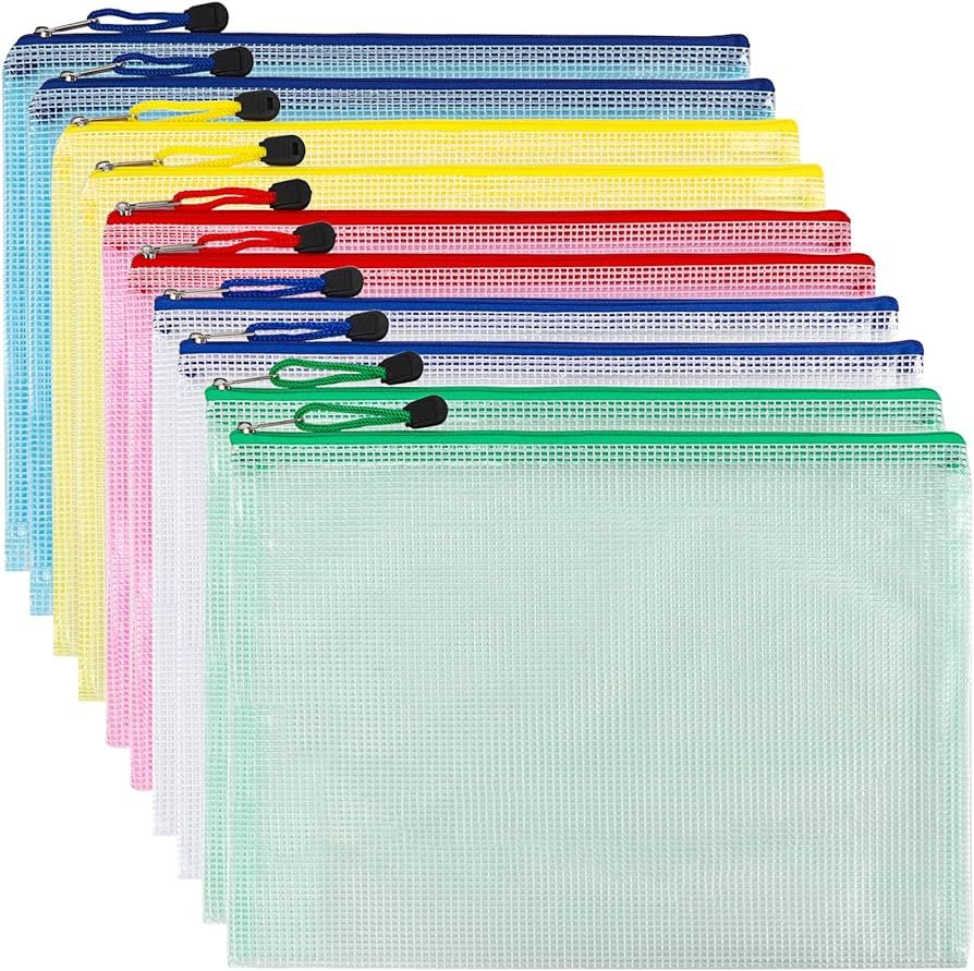 Amazon.com: EOOUT 10pcs Mesh Zipper Pouch Bags for Organizing 9.4x13.4 Puzzle Project Bags for Cr... | Amazon (US)