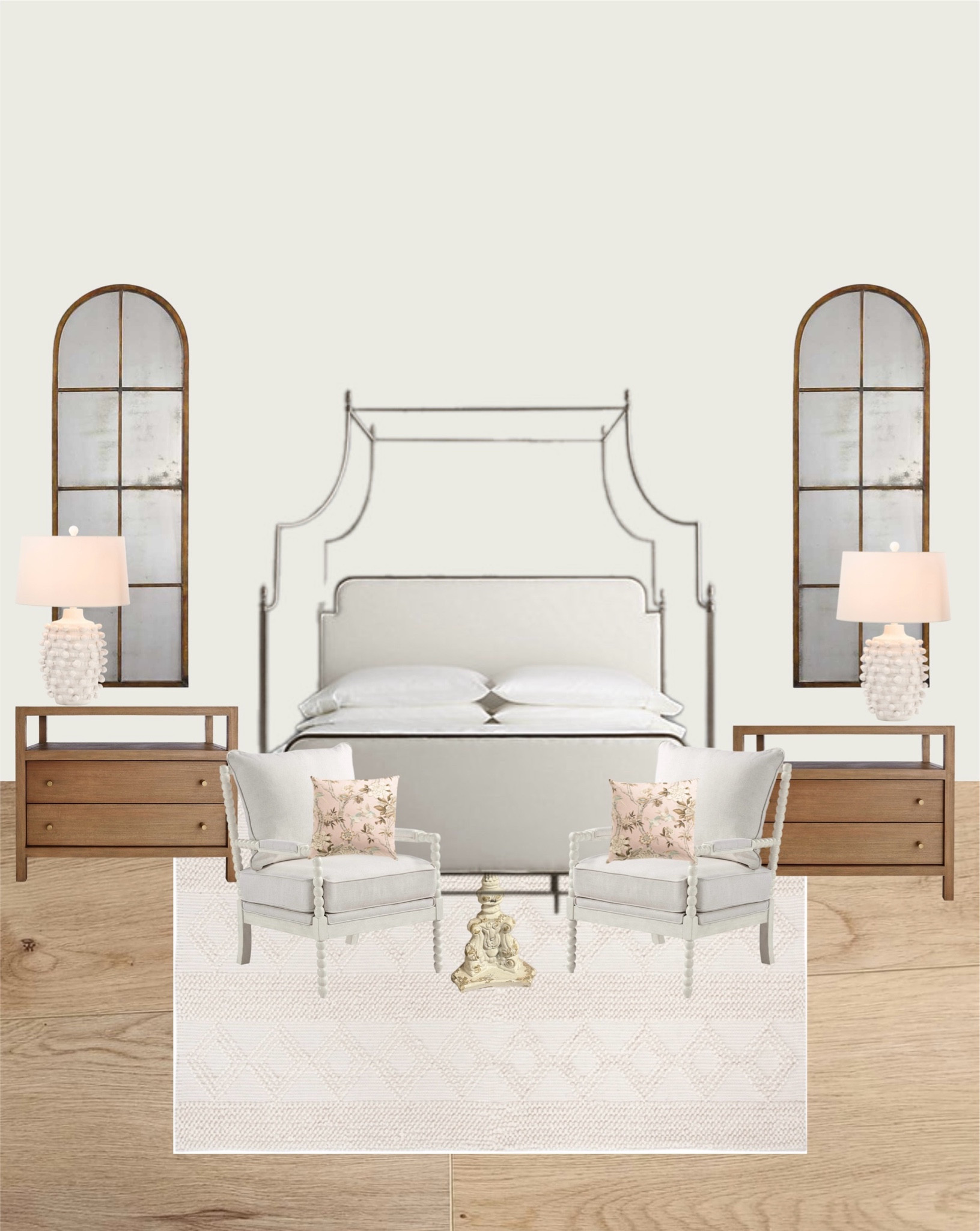 Traditional bedroom design
Jute wool rug
Crate and Barrel
Nightstands wooden
Wooden dresser
Frontgate canopy bed
Birch Lane Watson Bed
Pottery Barn mirrors
Kirklands rustic arched mirror
Roman shades
Spring pillows
Accent chairs
Anthropologie dupe lamps
Ceramic lamps
French country
Traditional modern

#LTKfindsunder100 #LTKsalealert #LTKhome