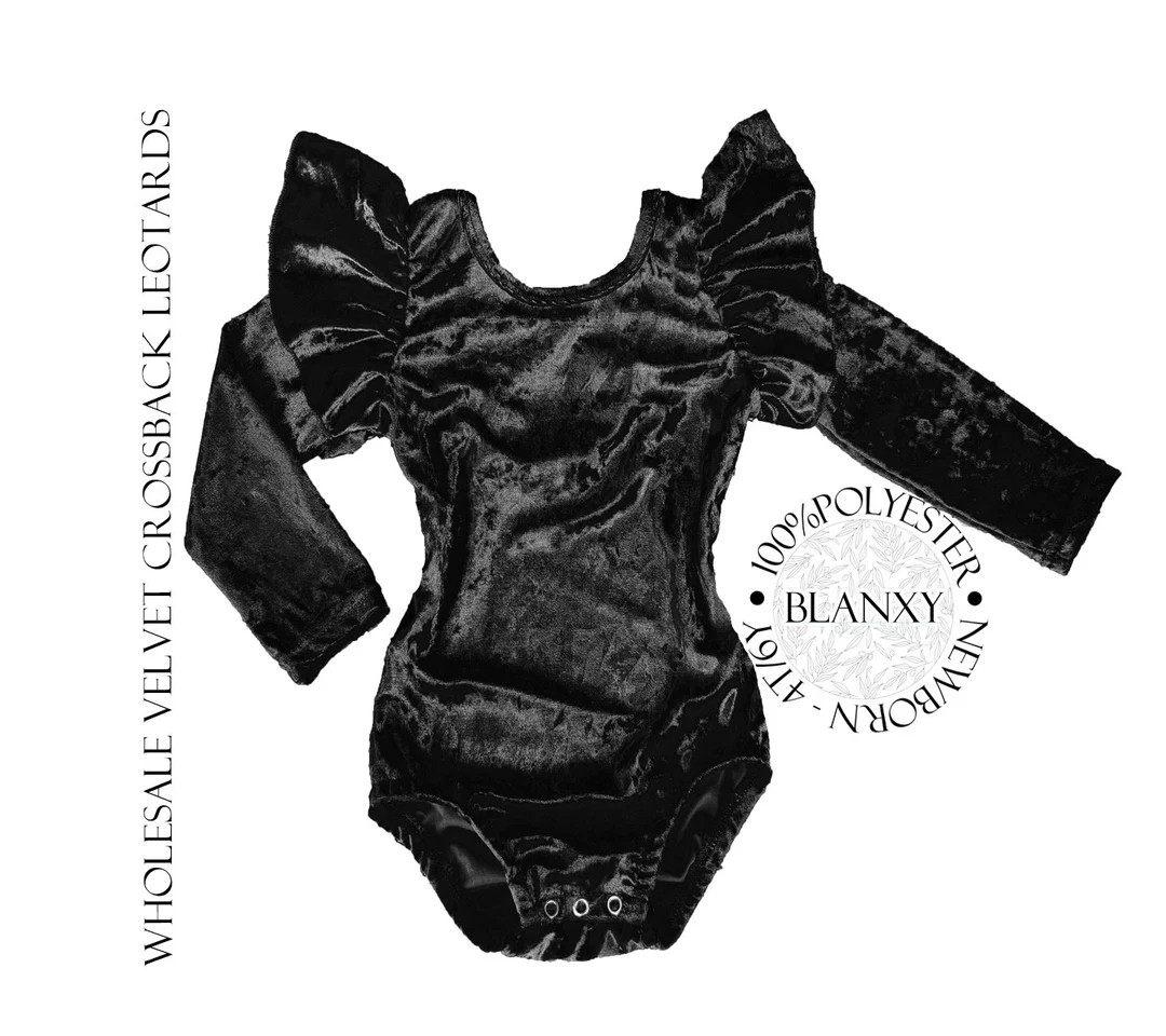 Wholesale Blank BLACK Velvet Leotards Long Sleeve Cross Back Leotards %100 Polyester Leotard Whol... | Etsy (US)