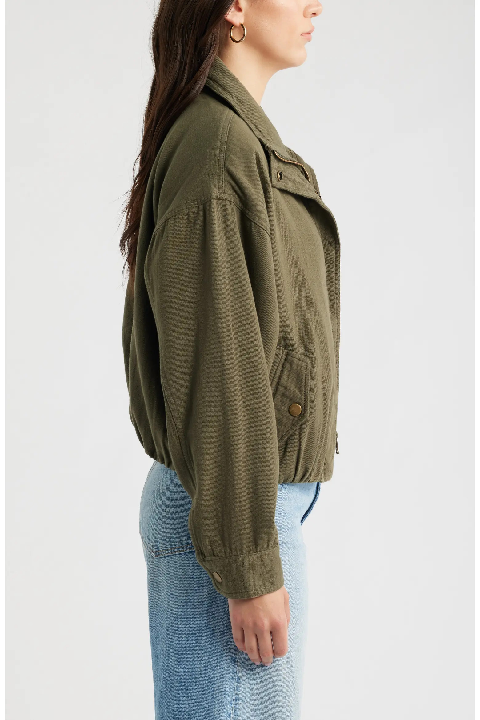 Bubble Hem Cotton Twill Jacket (Women) | Nordstrom | Nordstrom