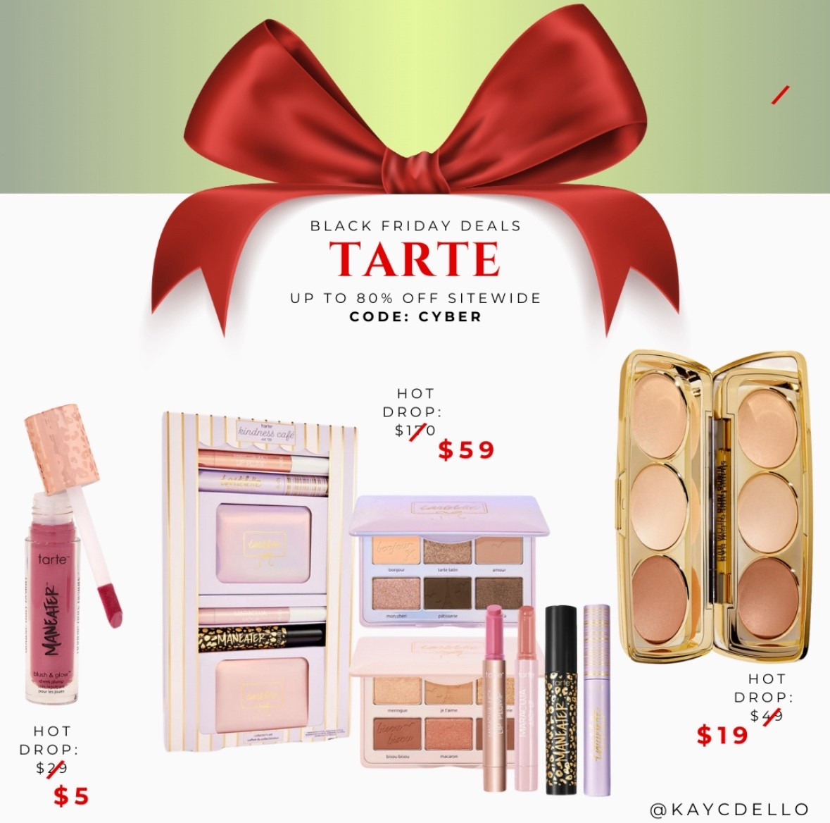 🎁 TARTE BLACK FRIDAY IS HUGE 🎁
Up to 80% OFF sitewide + insane hot drops you cannot skip 😱
Holiday gifting, backups, restocks… load the cart, girl 💄✨

🔹 Hot Drop: ManEater Gloss only $5
🔹 Gift Set (value $170!) now $59
🔹 Glow Palette just $19 🤯

Use CODE: CYBER to save 💜
These WILL sell out — grab your favorites while they’re still live!

#TarteCosmetics #BlackFridayDeals #HolidayGlam #MakeupSale #GiftIdeas #BeautySteals #LTKHoliday #LTKSale #Kaycdello


#LTKHoliday #LTKCyberWeek #LTKGiftGuide