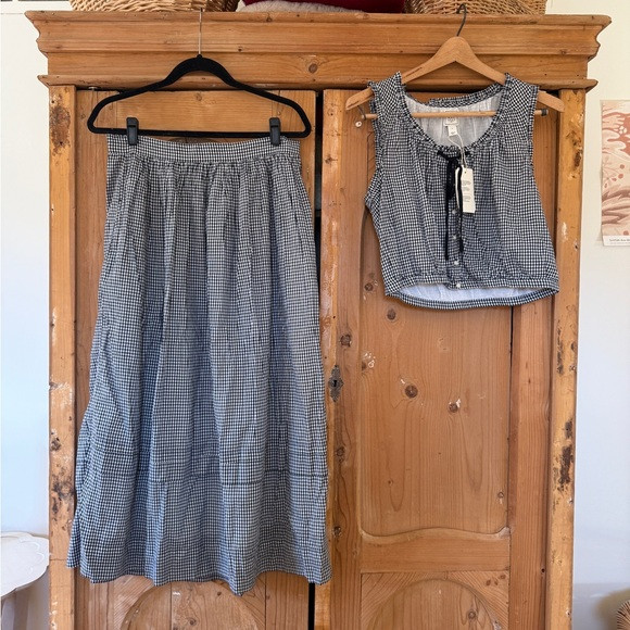Gap x Doen navy Gingham Set | Poshmark