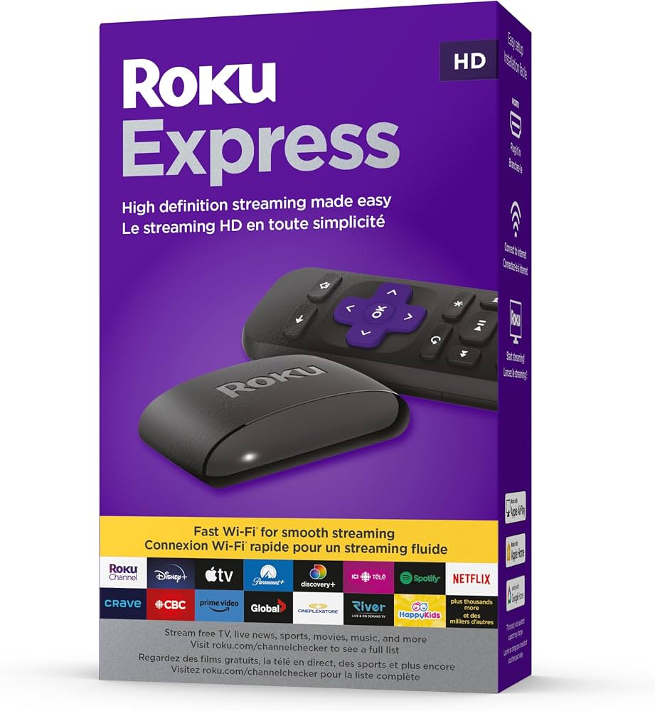 Roku Express (New, 2023) HD Streaming Device with High-Speed HDMI Cable and Simple Remote (No TV ... | Amazon (CA)