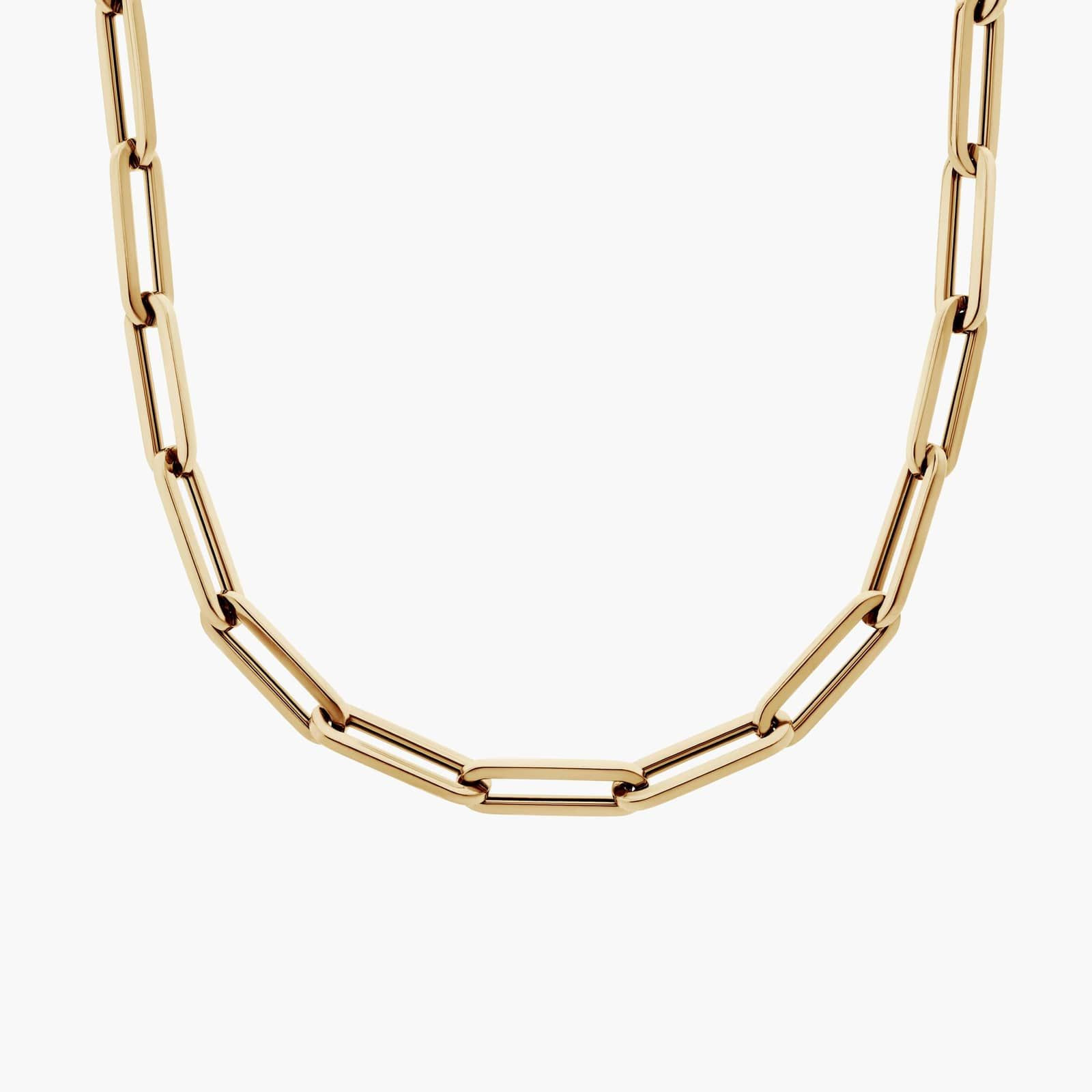 34" Paperclip Necklace in 14k Italian Yellow Gold (4 mm) | Blue Nile