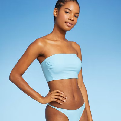 Juniors' Longline Bandeau Bikini Top - Xhilaration™ Light Blue XS | Target
