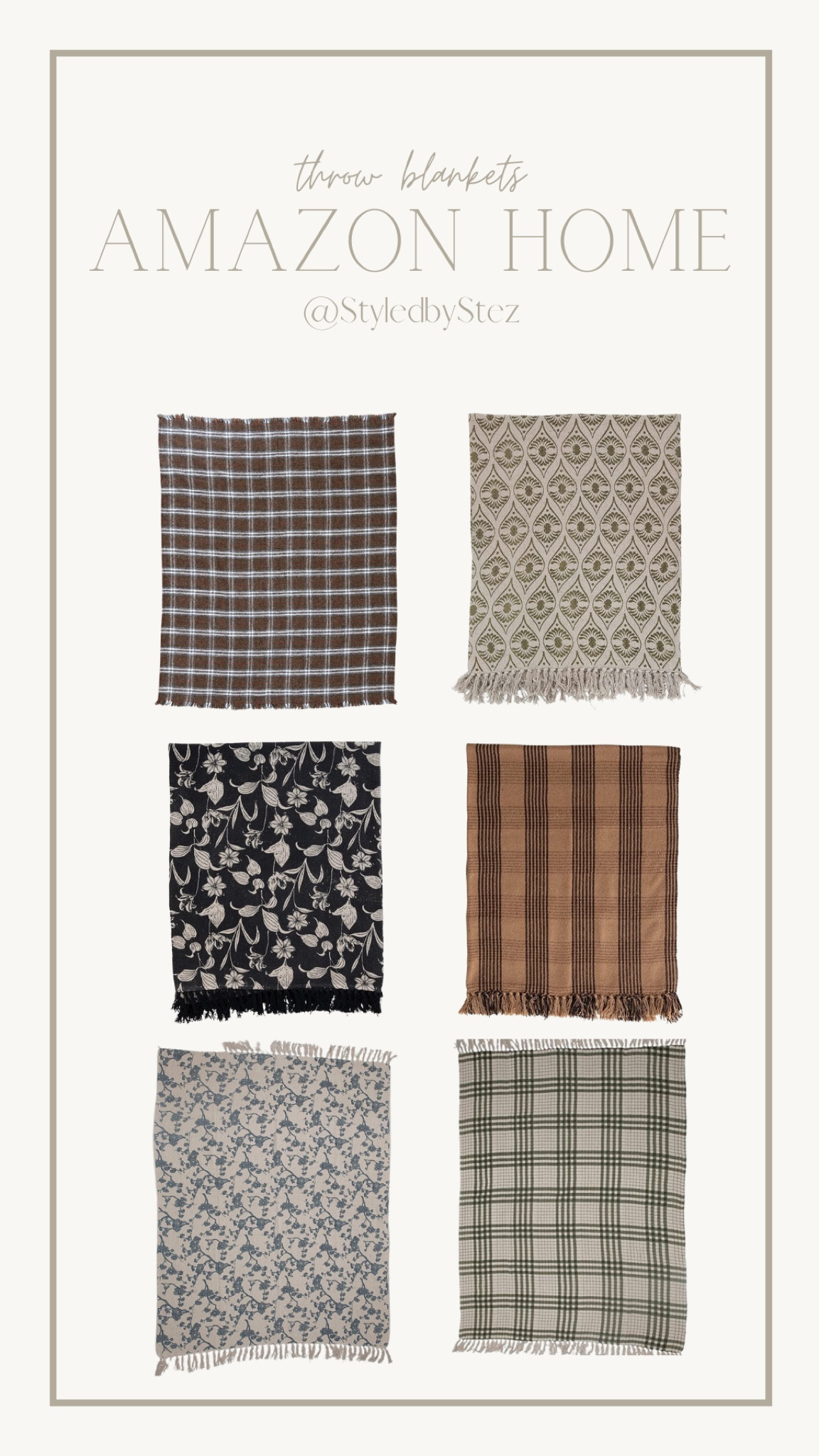 Amazon Home Throw blankets, patterned throws 

#LTKSeasonal #LTKstyletip #LTKhome