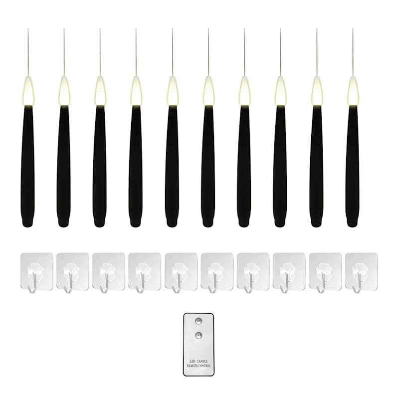 10-Count Black Floating Taper Candles, 6" | At Home