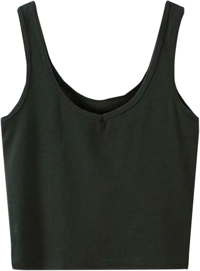 SweatyRocks Women's Sleeveless Casual Ribbed Knit Shirt Basic Crop Tank Top | Amazon (US)