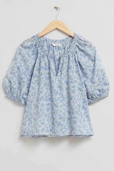 Loose-Fit Frilled Edge Blouse | H&M (UK, MY, IN, SG, PH, TW, HK)