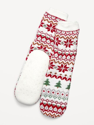 Printed Sherpa-Lined Slipper Socks for Women | Old Navy (US)