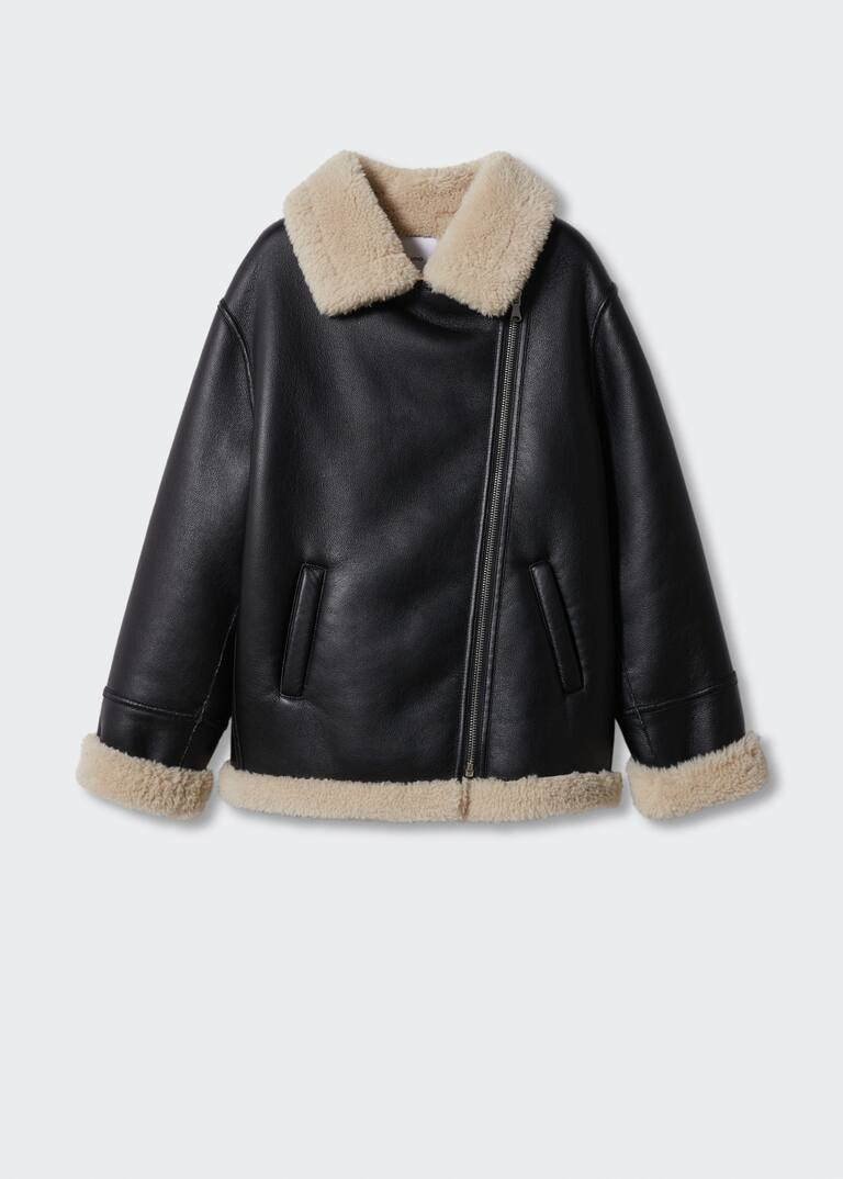 Faux shearling-lined jacket -  Women | Mango USA | MANGO (US)