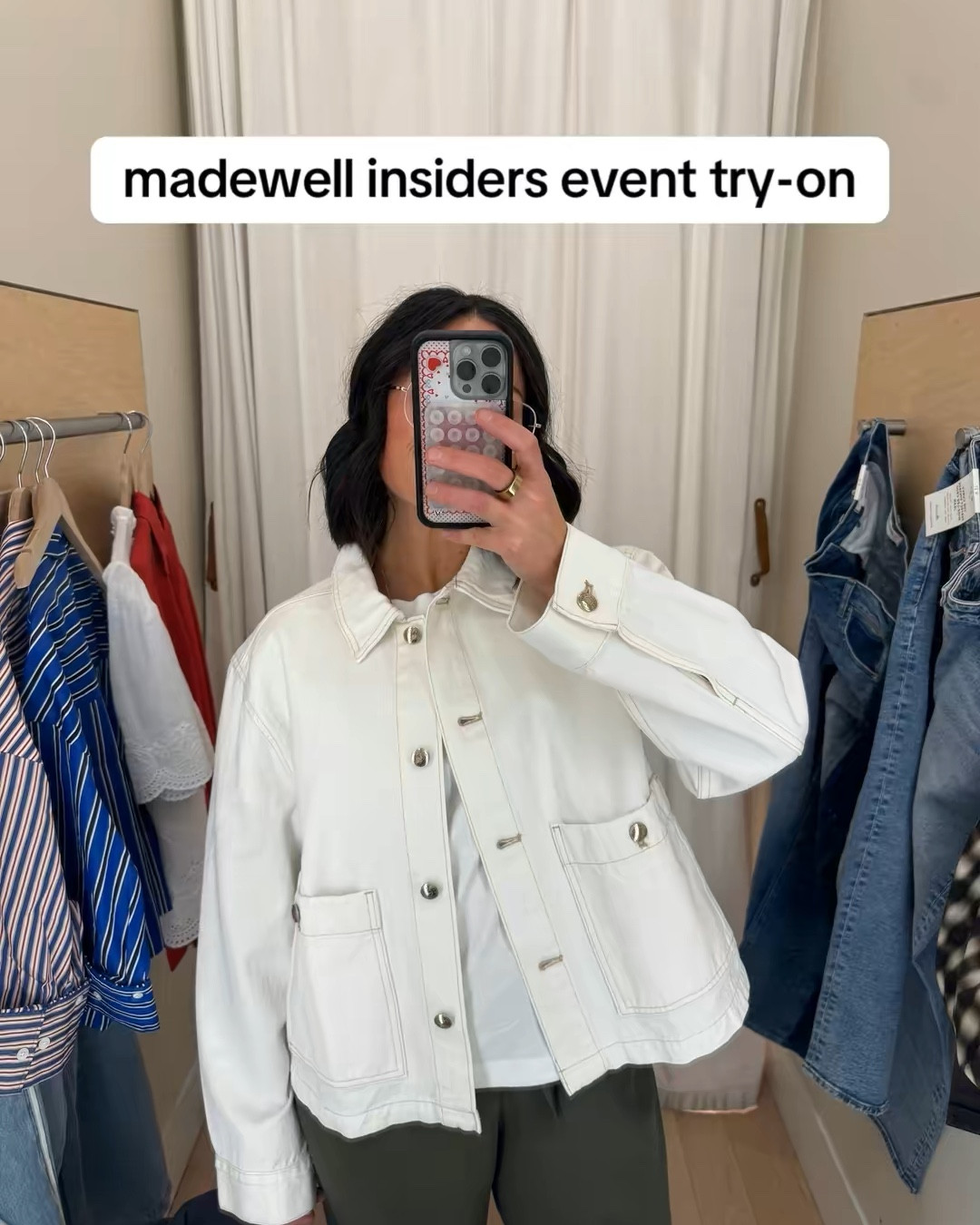 @Madewell insiders event try-on! 25% off almost everything!

#LTKSeasonal #LTKSaleAlert #LTKootd