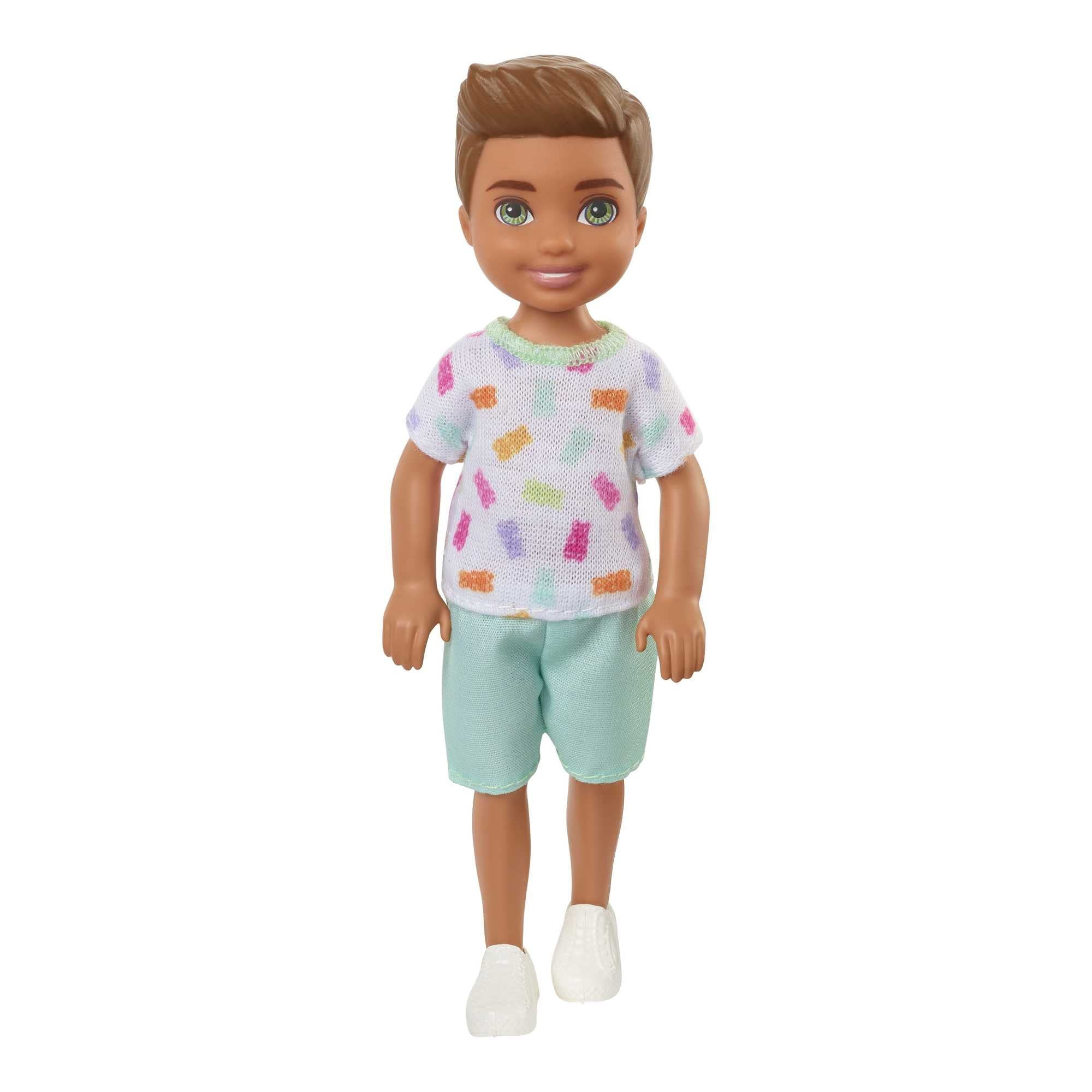 Barbie Chelsea Doll, Small Boy Doll with Brown Hair & Blue Eyes Wearing Gummy Bear T-shirt, Short... | Amazon (US)