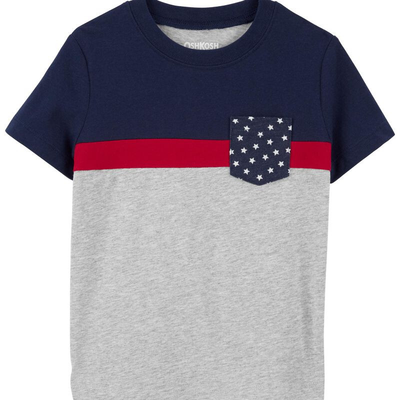 Toddler Colorblock Stars and Stripes Jersey Pocket Tee | Carter's