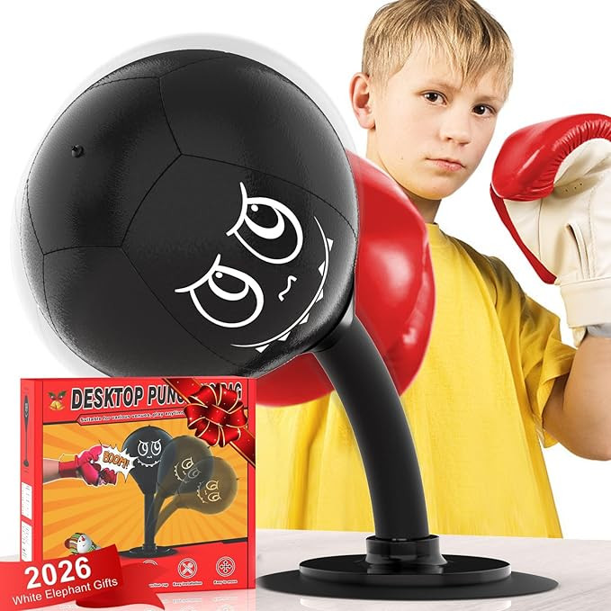 Strong Suction Desktop Punching Bag - Stress Relief Boxing Ball with Upgraded Durable Spring, Sec... | Amazon (US)