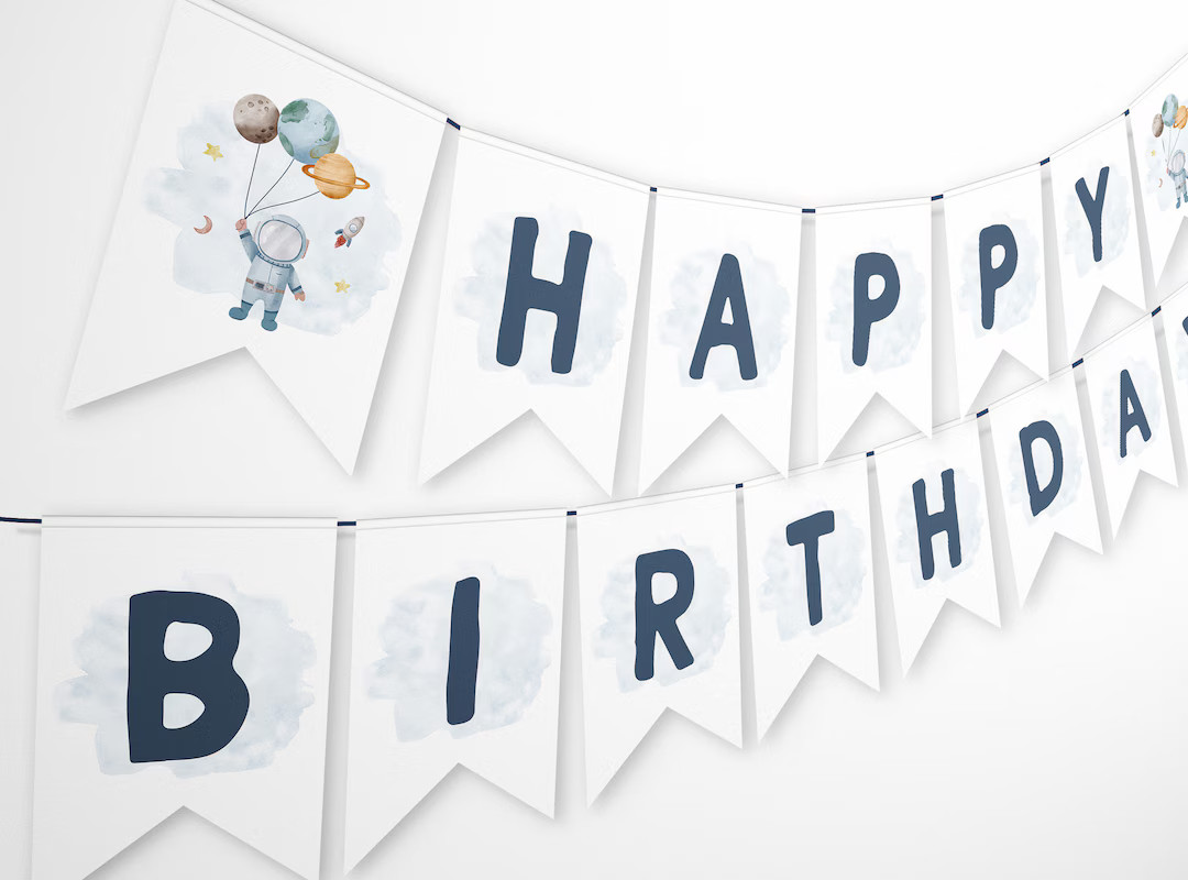 Outer Space Birthday Banner Outer Space Birthday Party Decorations Astronaut Birthday Banner Rock... | Etsy (US)