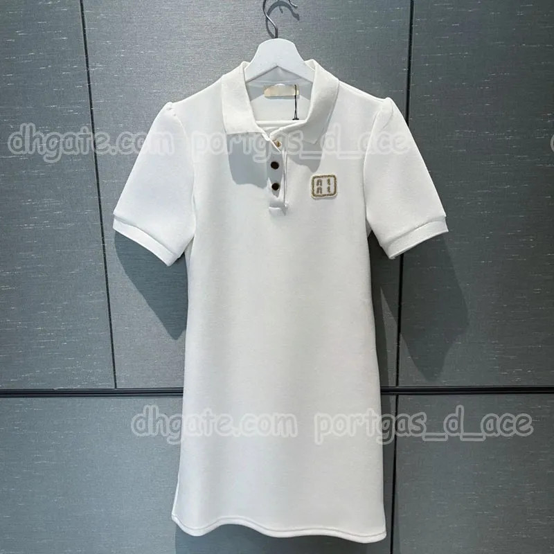 Designer Polos Dress Women Luxury Letter Printed Gold Button Straight Dresses Summer Casual Daily... | DHGate