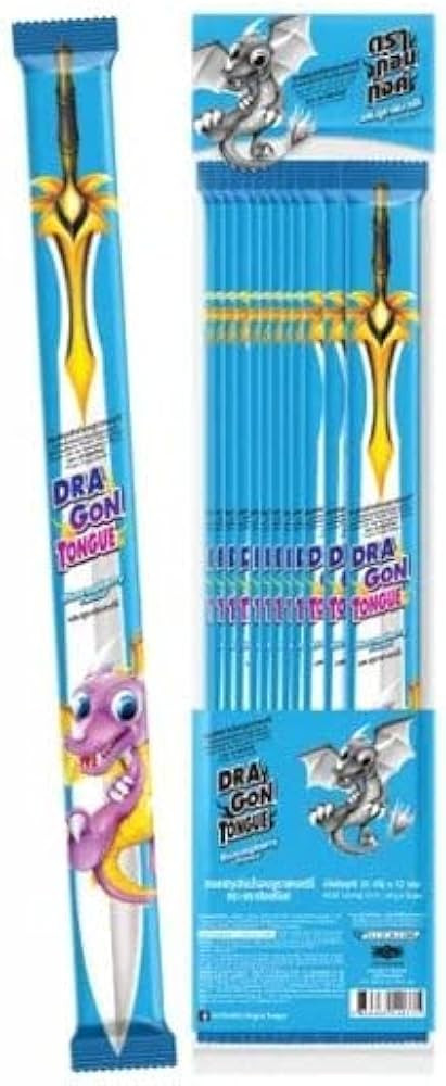 Dragon Tongue Blue Raspberry Flavor Sweet & Sour Gummies Candy, (Pack of 12), 8.46 Oz | Amazon (US)