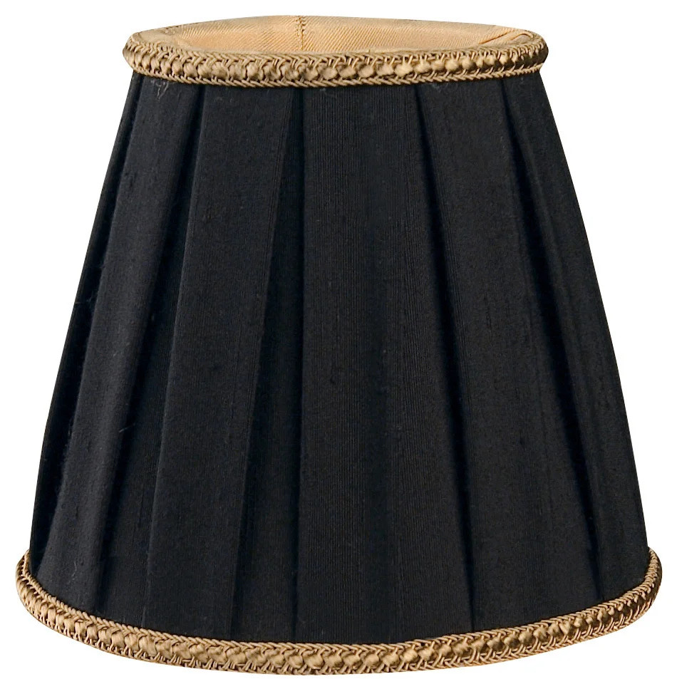 4.5" H Silk/Shantung Empire Candelabra shade ( Clip on ) in Black/Gold | Wayfair North America